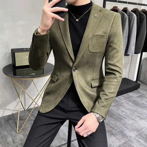 Men Casual Slim Blazer Hombre Suit