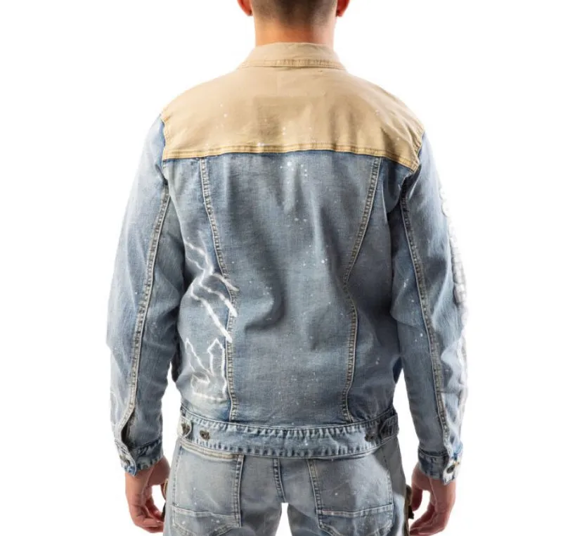 MEN HEAVY DUTY DENIM CARGO JACKET