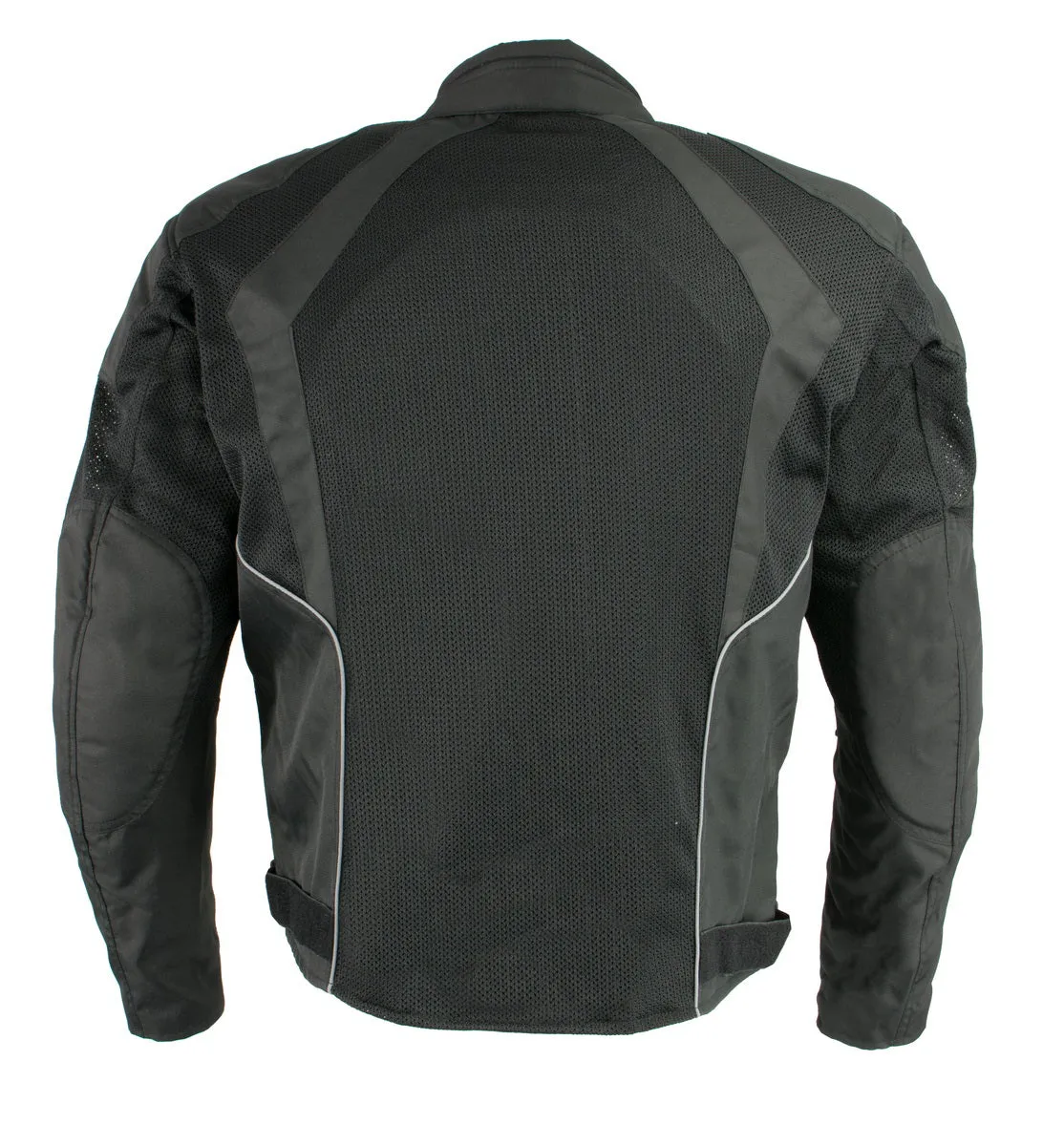 Milwaukee Leather MPM1793 Black Armored Mesh Motorcycle Jacket for Men - All Season Biker Jacket