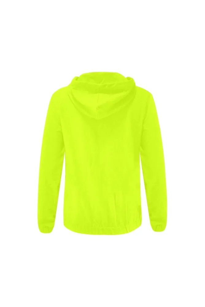 Neon Green Yellow Full Zip Hoodie for Women