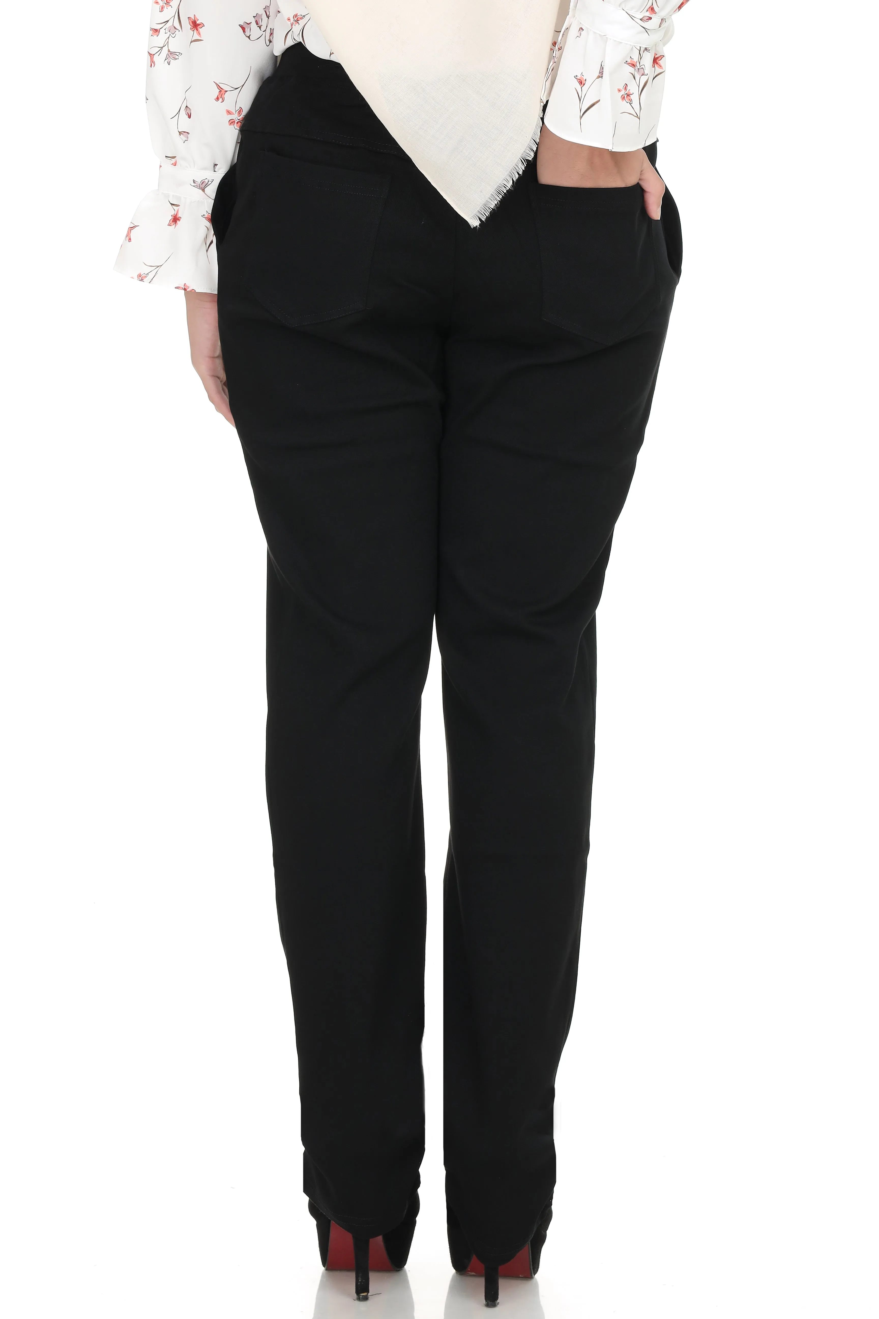 New Pant without Zipper (Thicker Material)- Black