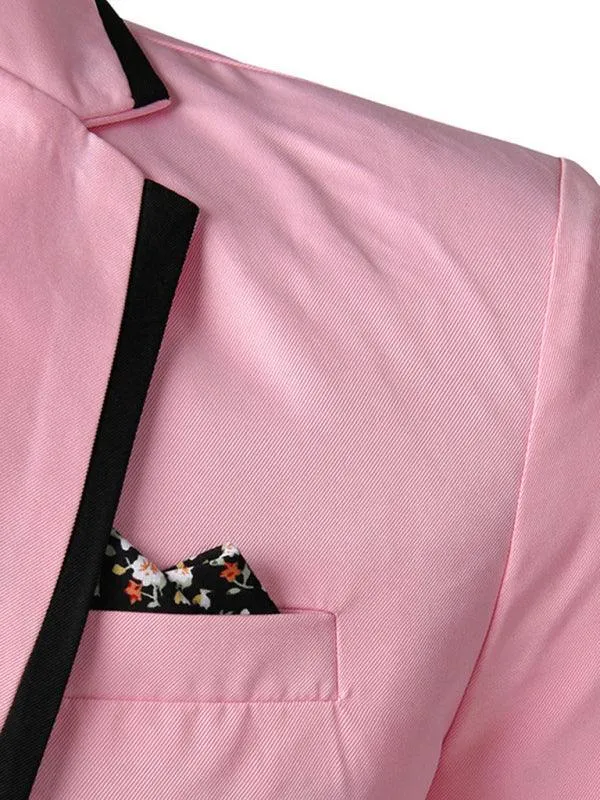 Pink Slim Fit Men Blazer