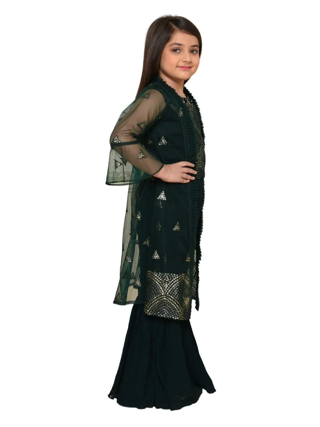 Rani Coloured Gharara / Sharara Set For Girls