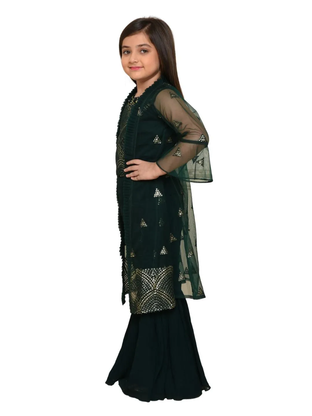 Rani Coloured Gharara / Sharara Set For Girls