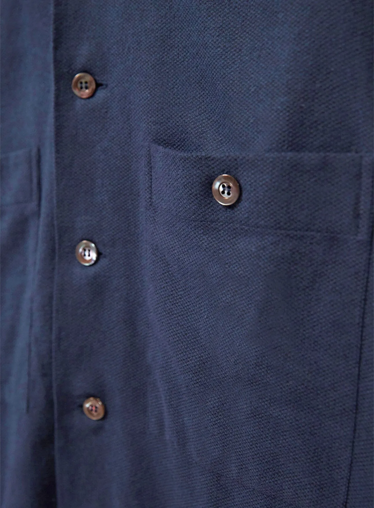 Recycled Italian Navy Flannel Double Pocket Shirt