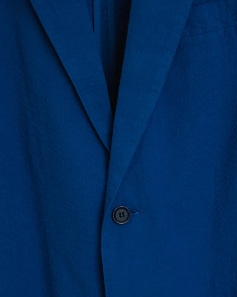 Seersucker Blazer in Klein Blue