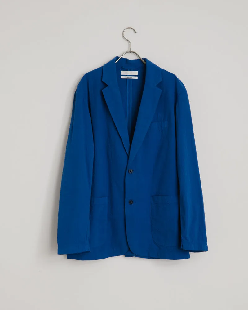 Seersucker Blazer in Klein Blue