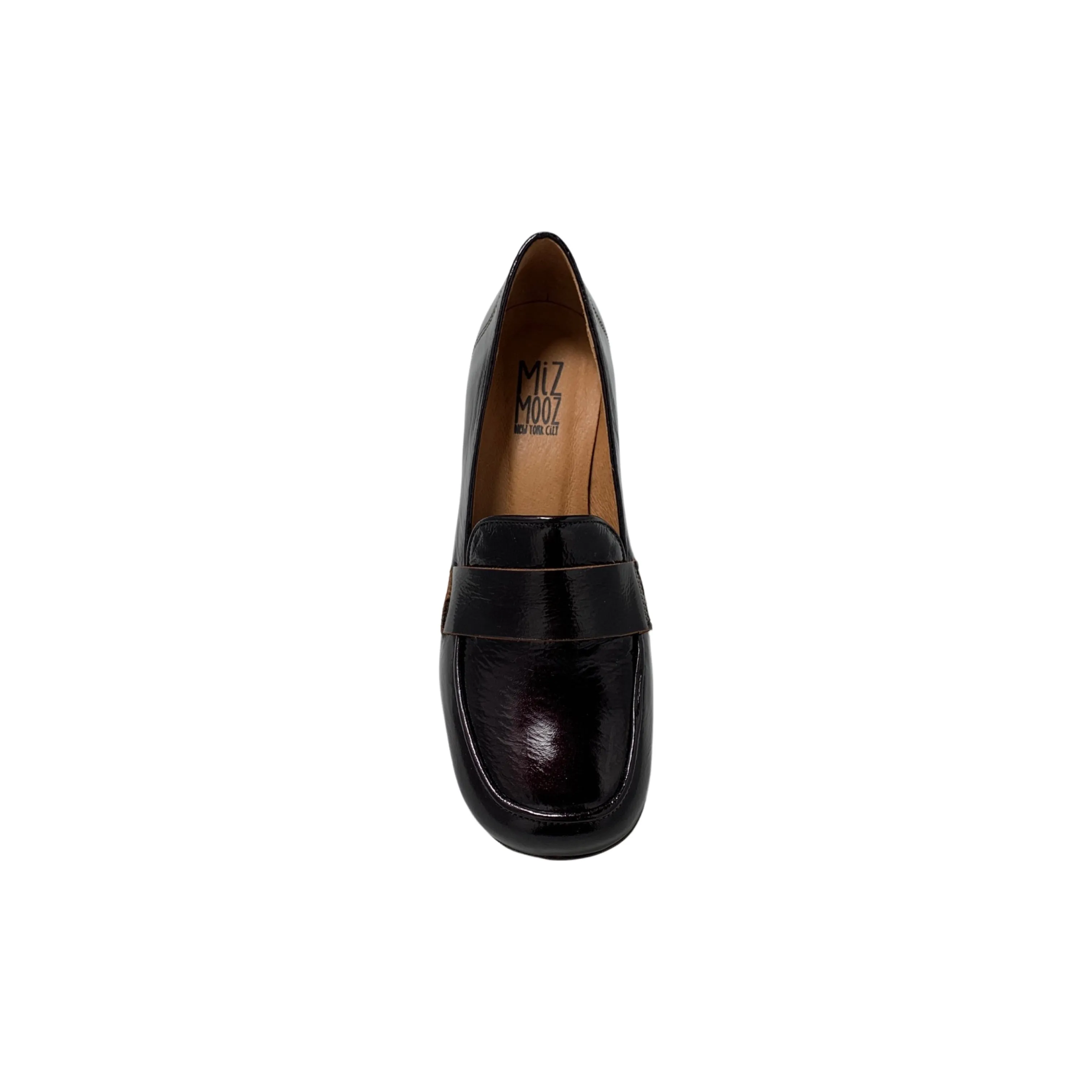 Siana Bordeaux Patent Loafer Heel