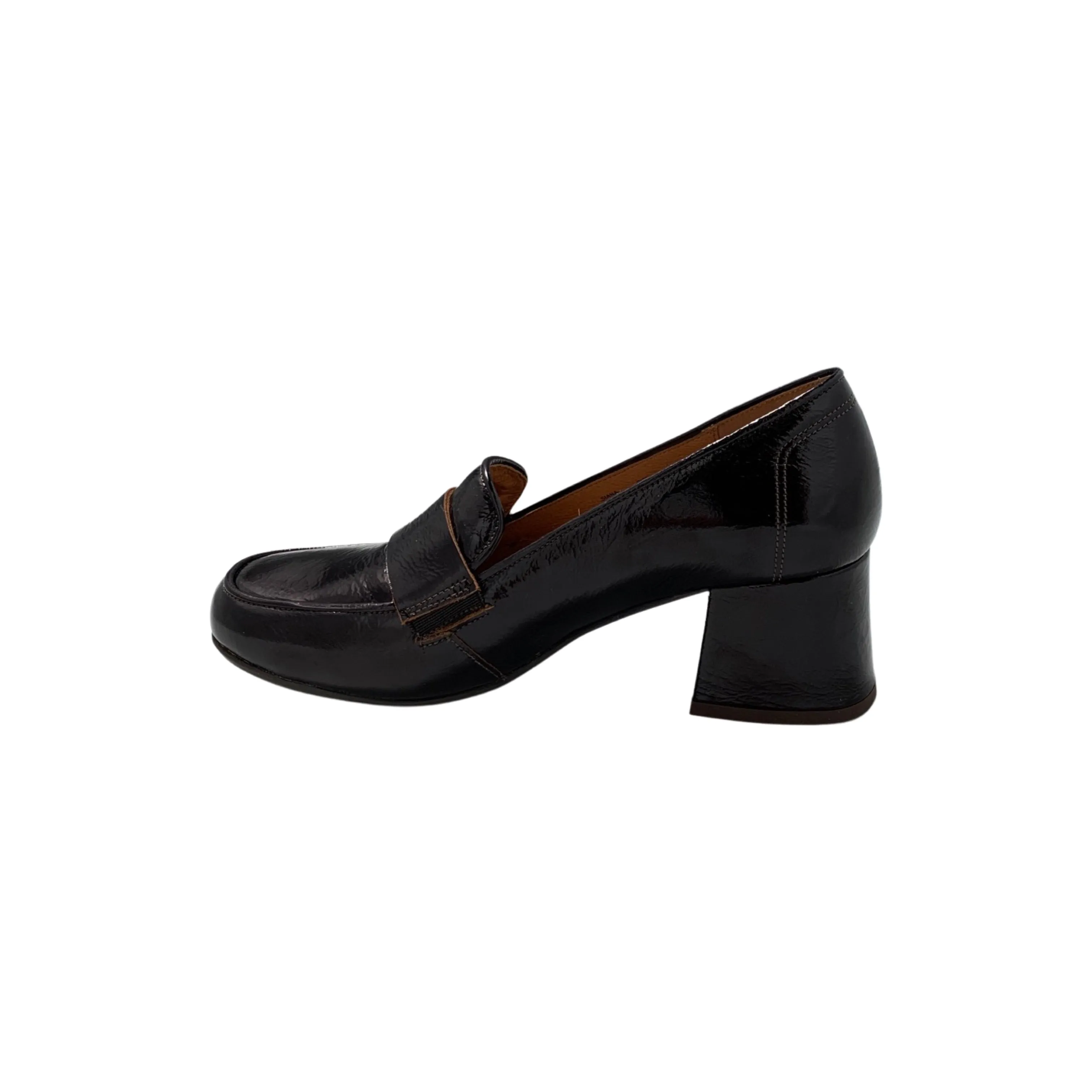 Siana Bordeaux Patent Loafer Heel