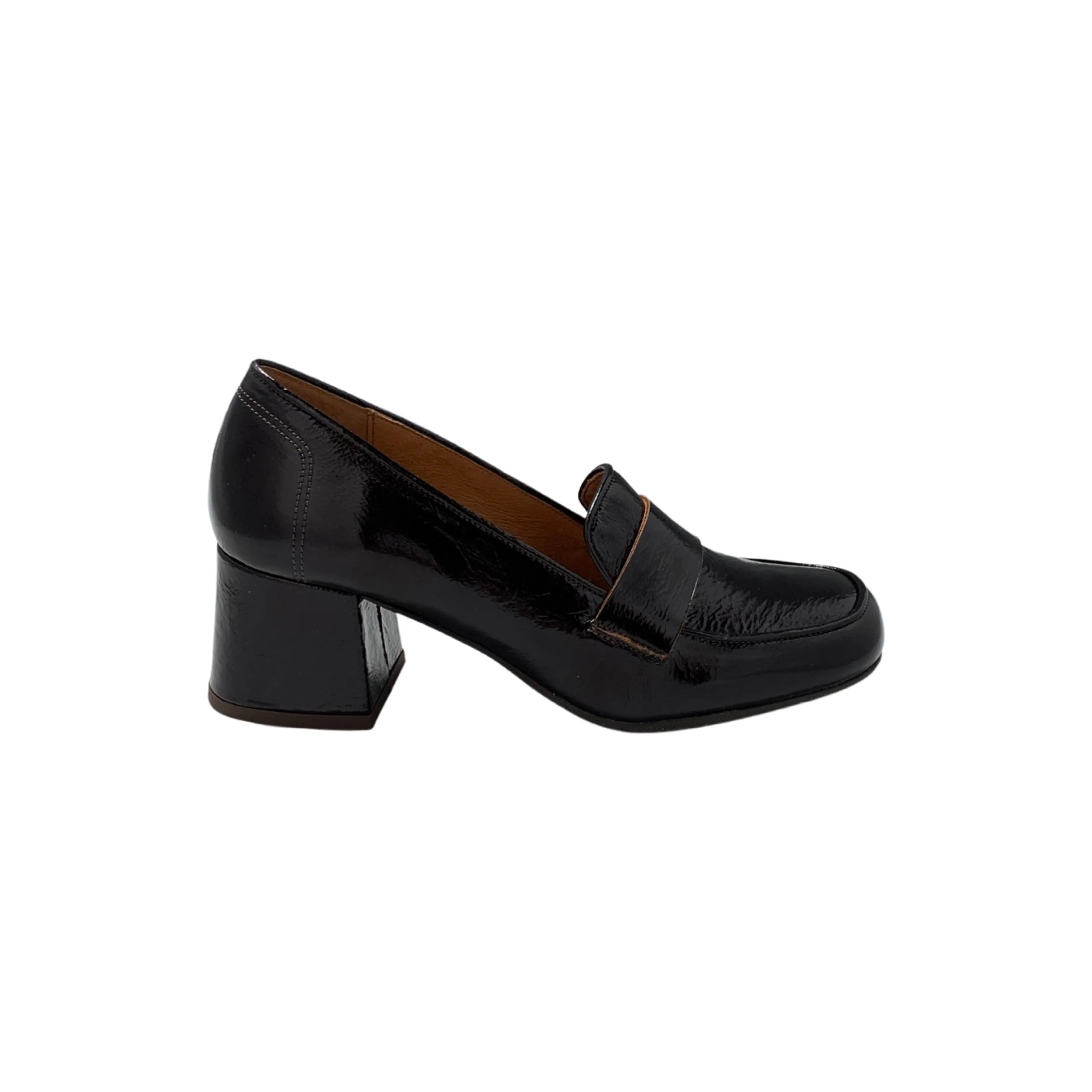 Siana Bordeaux Patent Loafer Heel