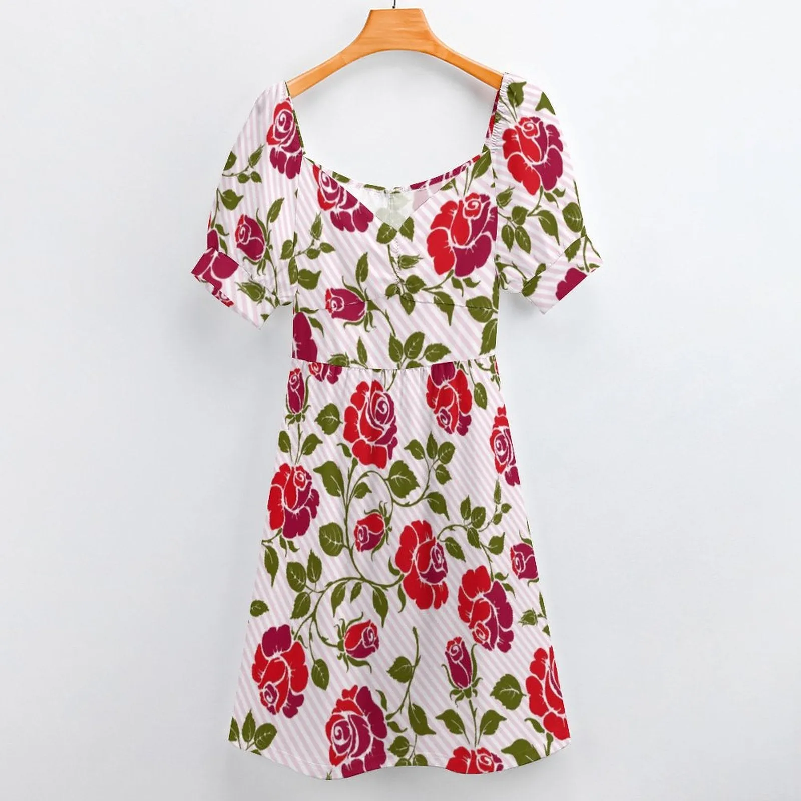 Sweetheart Neck Puff Sleeve Mini Dress (B271) Dress