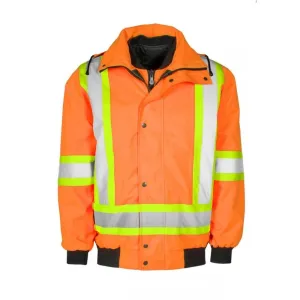 Terra Men's Hi-Vis 6 in 1 System Work Bomber Jacket Orange - 116562