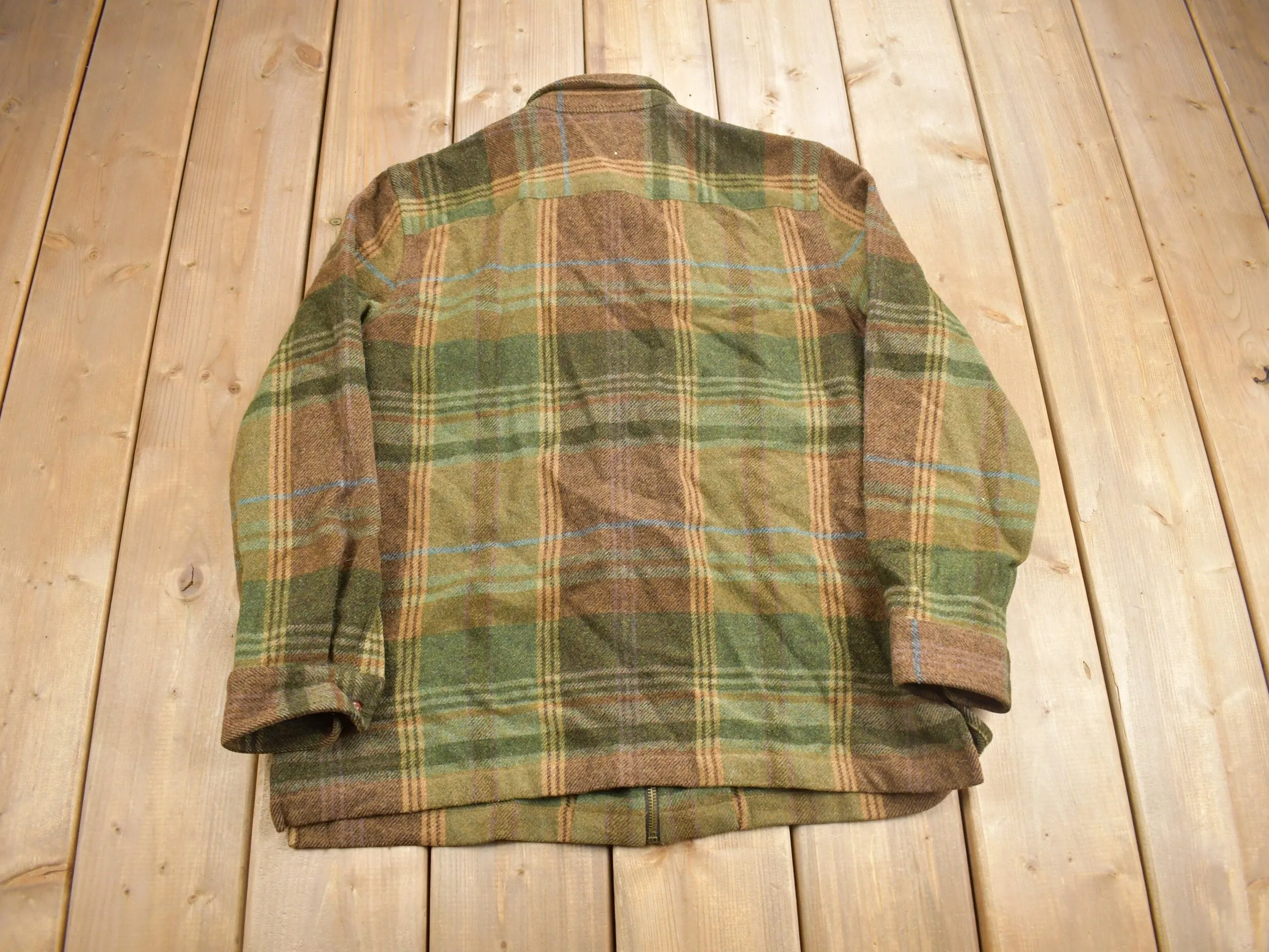 Vintage 1990s Lauren Ralph Lauren Wool Zip Flannel / Light Jacket / Vintage Flannel / Plaid Shirt / Women&#39;s