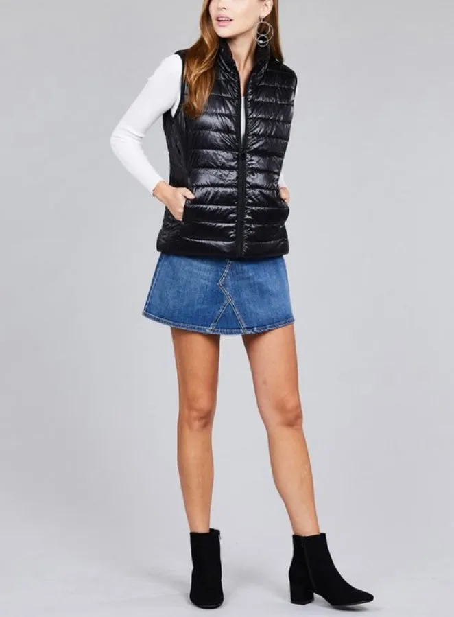 WOMEN QUILTED PADDING BUBBLY VEST