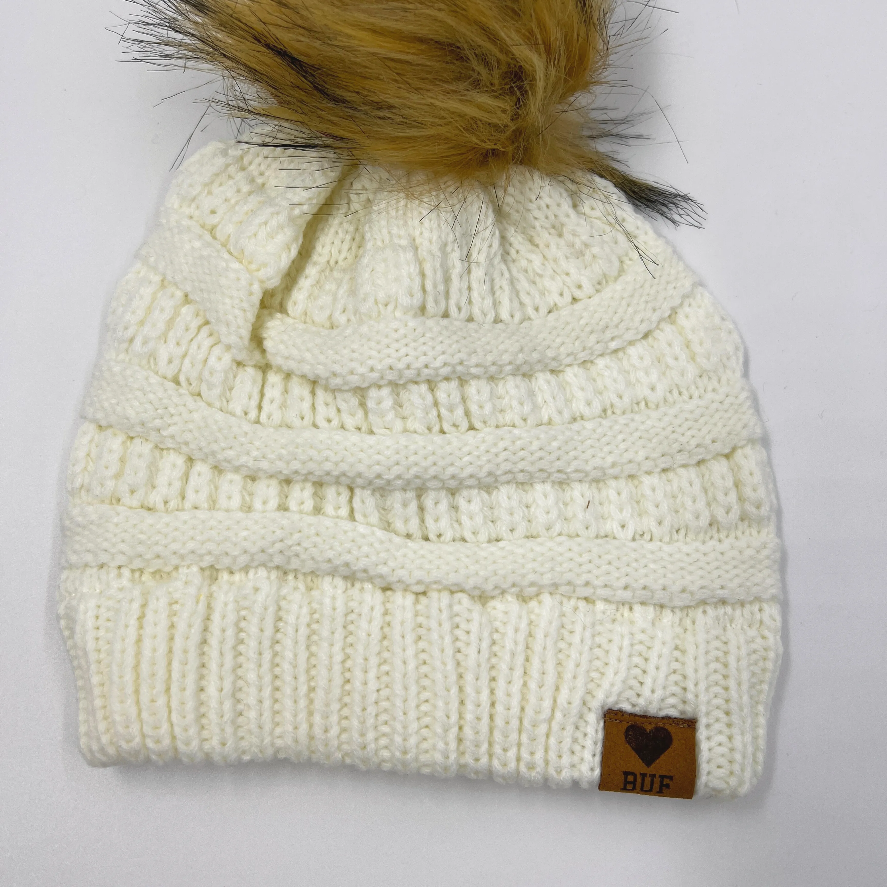 Women's Ivory Knit Winter Hat