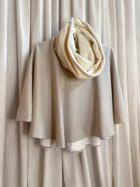 WOOL CAPE [ Beige, Cream, Poncho, One Size ]