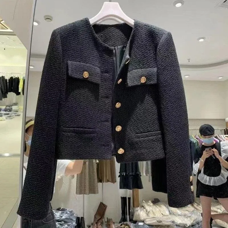 Woolen Tweed Jacket Women