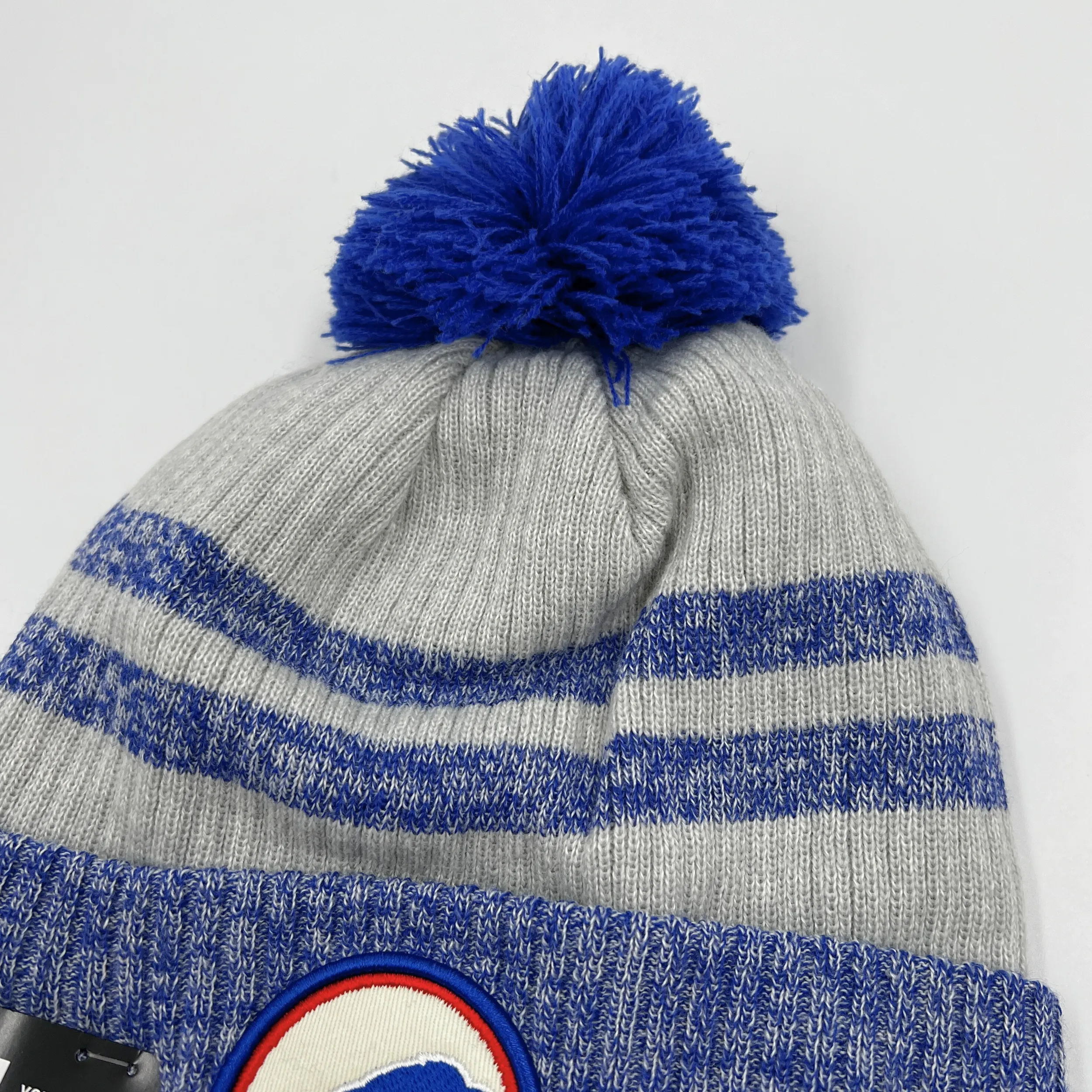 Youth New Era Buffalo Bills Patch Gray & Royal Knit Hat